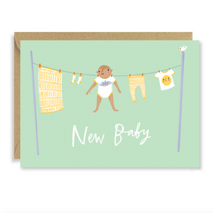 Joy Nevada Baby on Clothesline Card