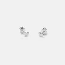Load image into Gallery viewer, One & Eight Silver Heart Sentiments Studs