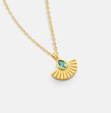 Load image into Gallery viewer, One &amp; Eight Gold Fan Necklace
