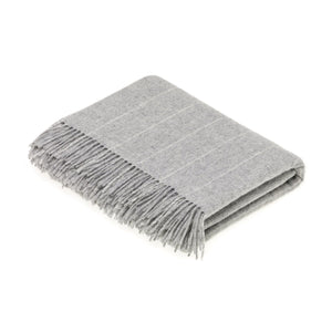 Bronte - Lambswool Grey Pinstripe Throw