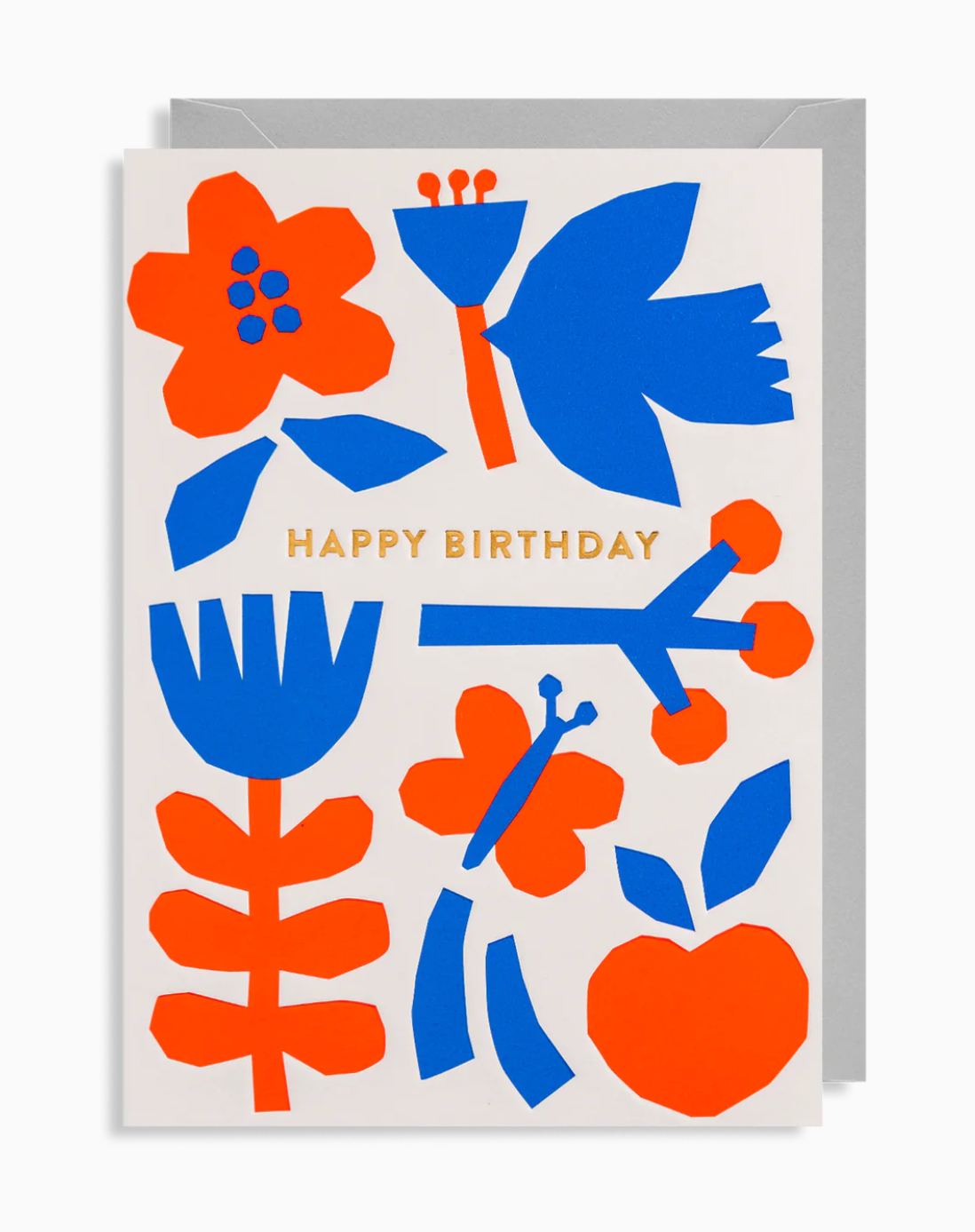 Lagom Blue Red Birthday Card