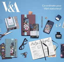 Load image into Gallery viewer, V&amp;A Notebook - A5 Kilburn Black Floral
