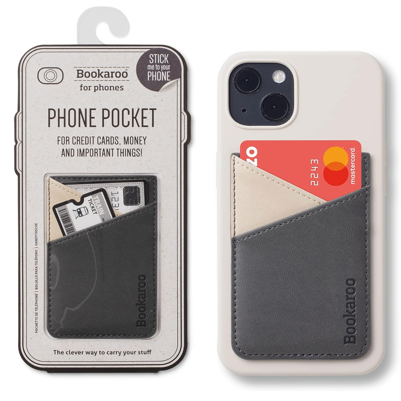 Bookaroo Phone Pocket - Charcoal