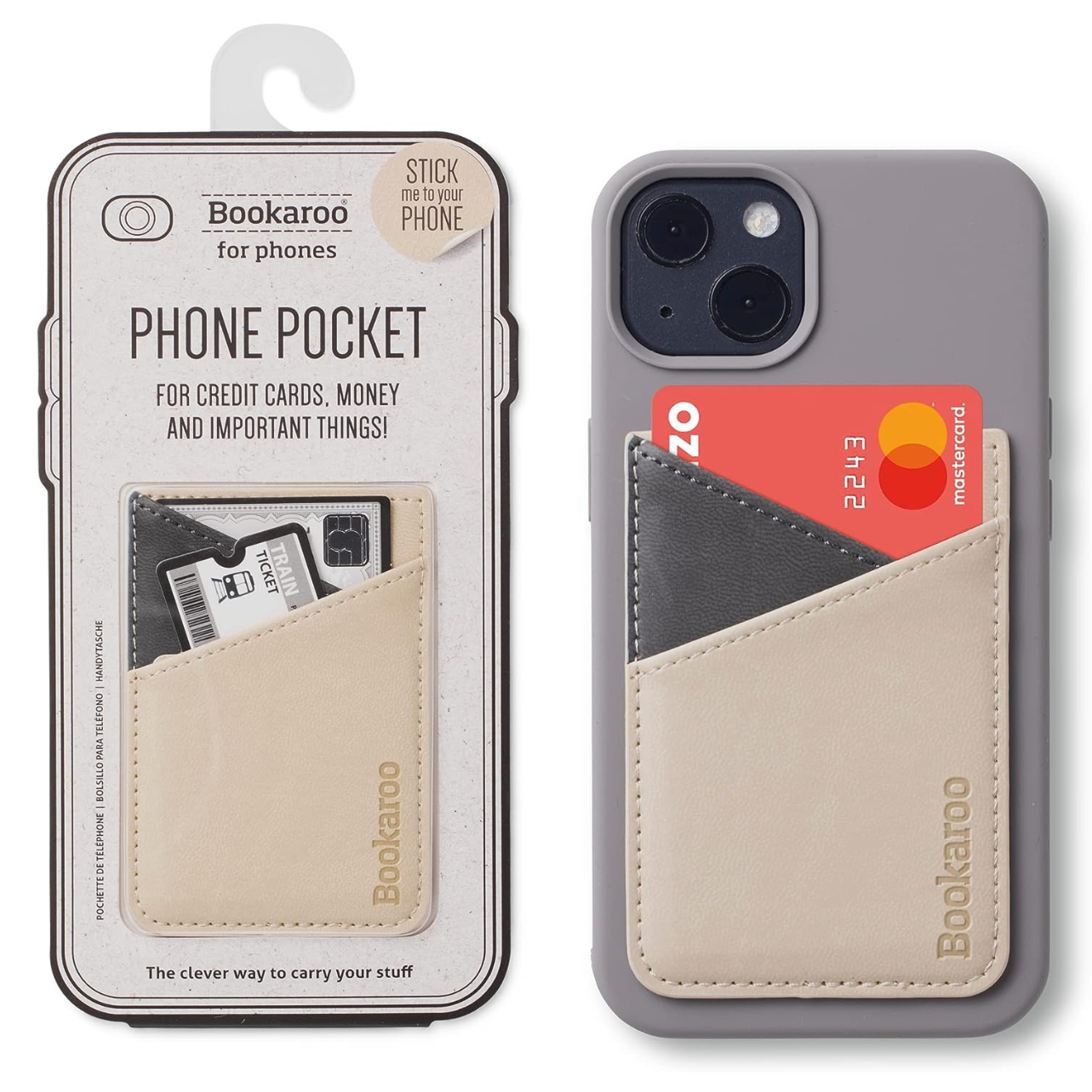 Bookaroo Phone Pocket - Cream