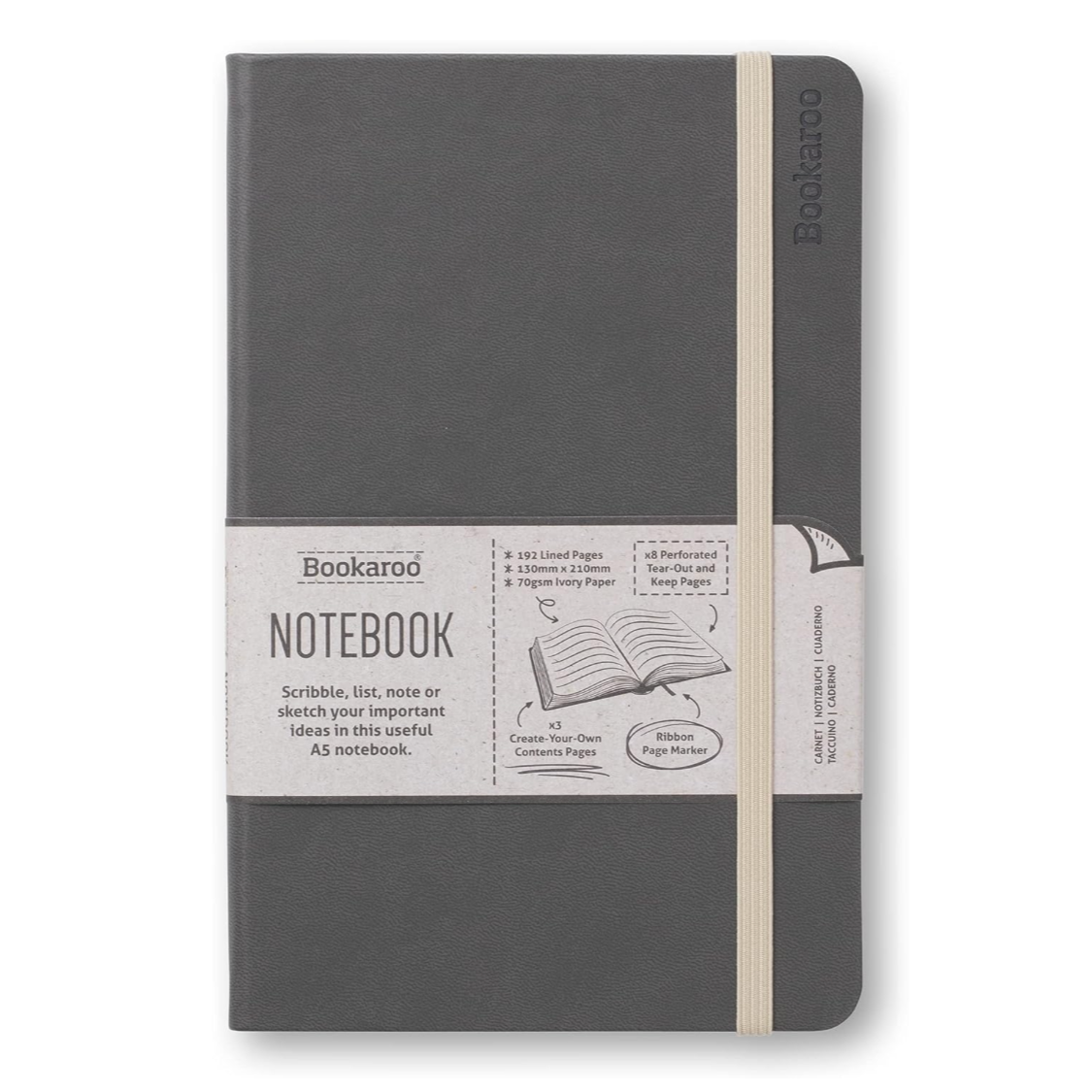 Bookaroo Notebook - A5 Charcoal