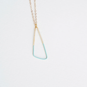 Copper Bee Triangle Turquoise & Brass Necklace