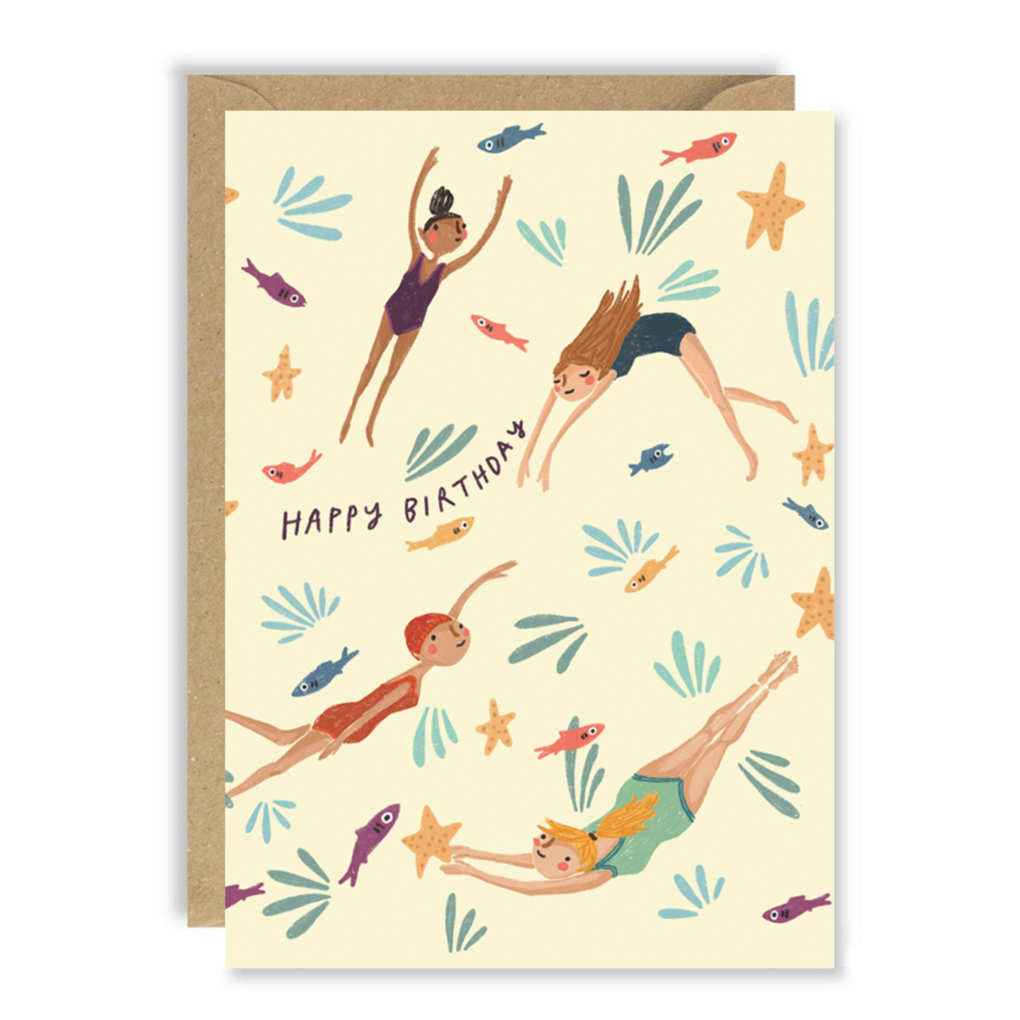 Joy Nevada Swimming Birthday Card