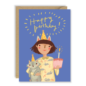 Joy Nevada Birthday Cat Hat Card