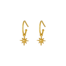 Load image into Gallery viewer, One &amp; Eight Gold Starlight Hoop Studs
