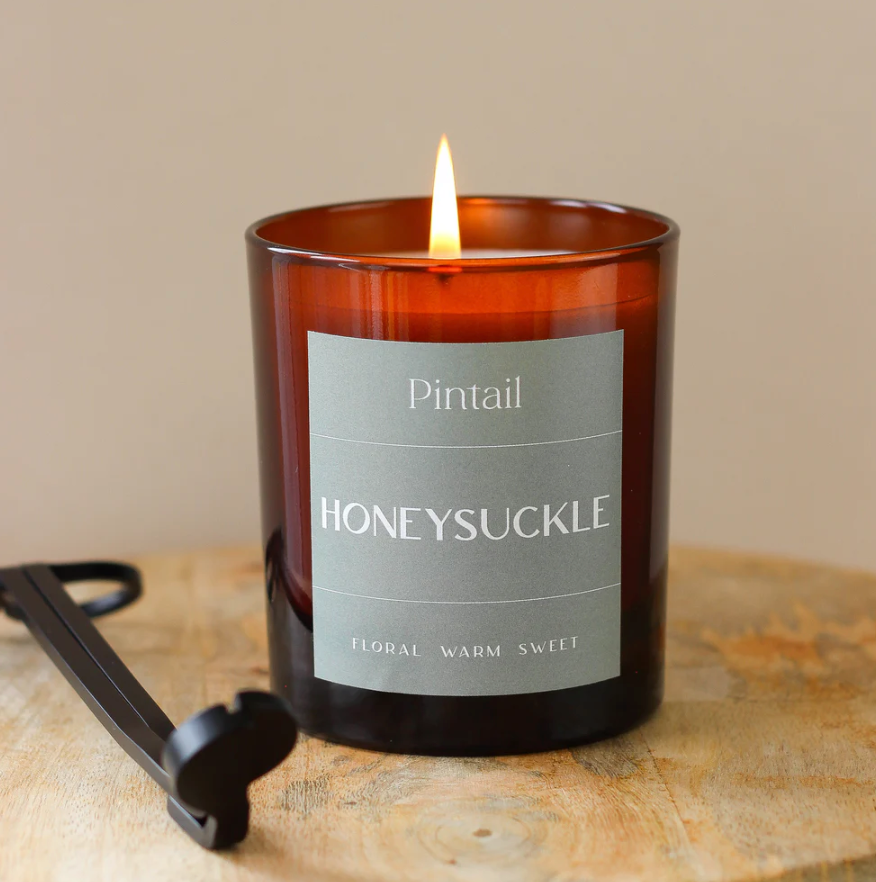 Pintail Honeysuckle Glass Candle