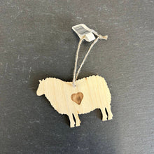 Load image into Gallery viewer, Pink Fish Sheep Burnt Heart Decoration
