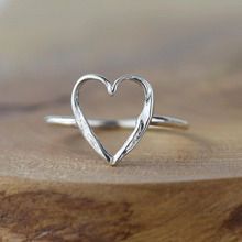 Load image into Gallery viewer, Alison Moore - Small Silver Open Heart Ring

