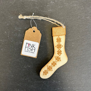 Pink Fish Fair Isle Sock Decoration