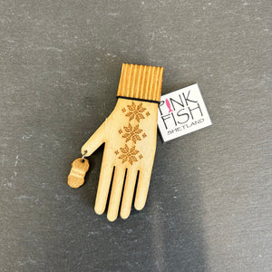 Pink Fish Fair Isle Glove & Yarn Magnet