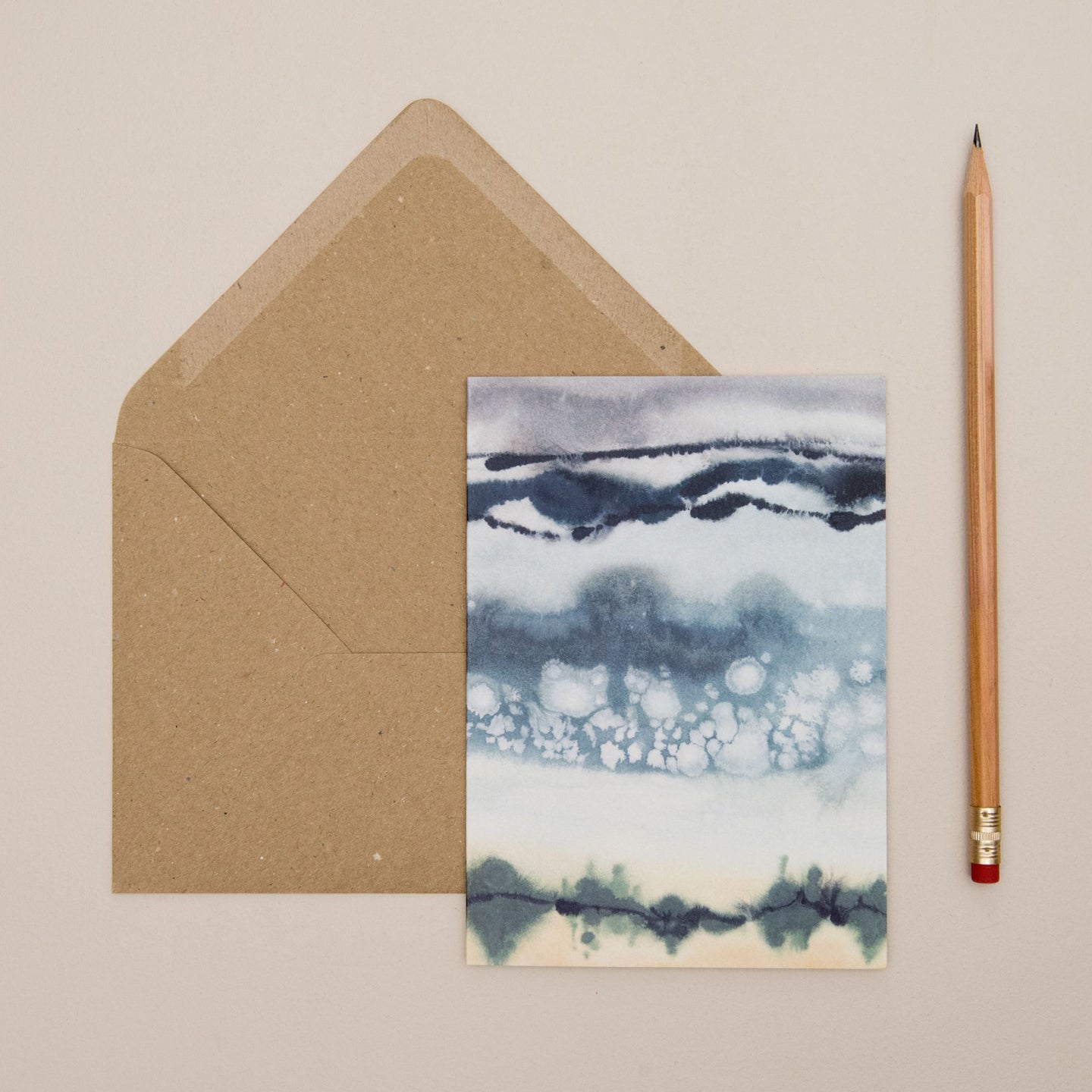 Joy Jen Blue Blank Card