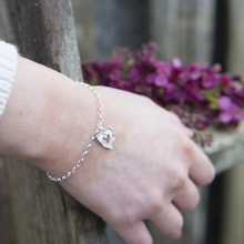 Load image into Gallery viewer, Alison Moore Silver Double Heart Bracelet
