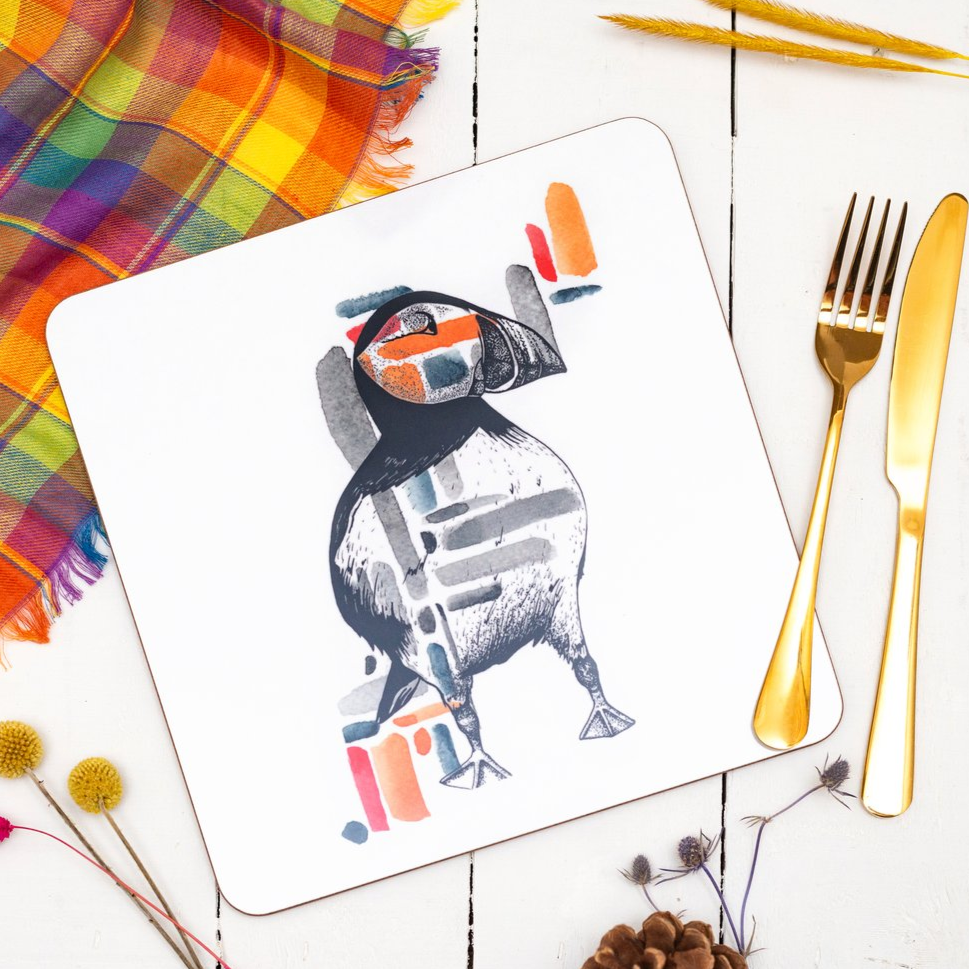 Sarah Leask Table Mat - Puffin