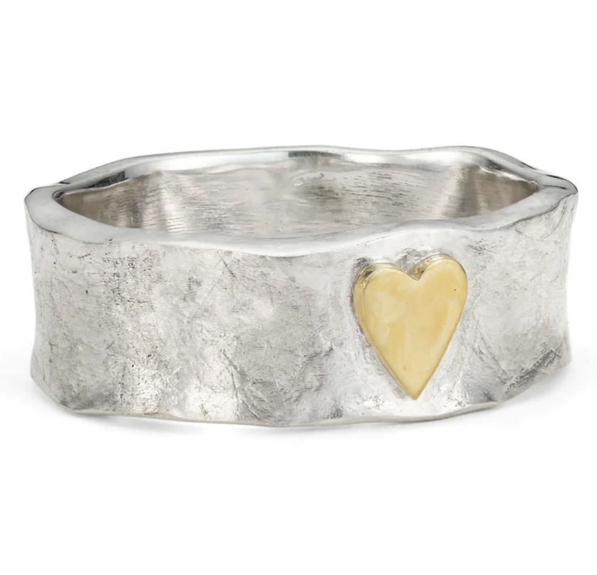 Alison Moore Fairytale Silver and Gold Heart Ring