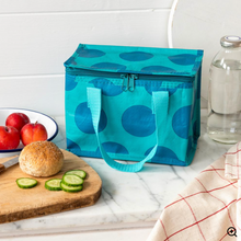 Load image into Gallery viewer, Rex Blue on Turquoise Lunch Bag
