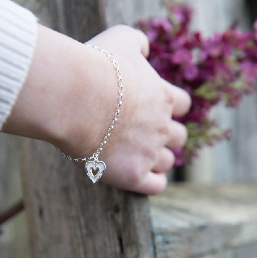 Alison Moore Silver Double Heart Bracelet