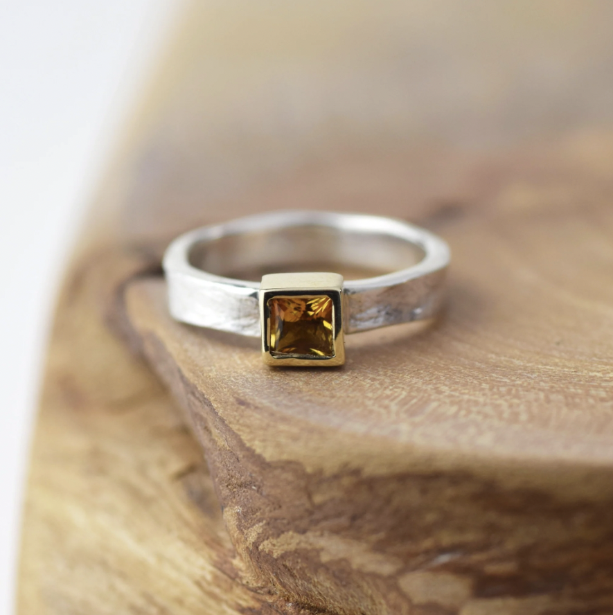 Alison Moore Gretel Citrine Square Storybook Ring