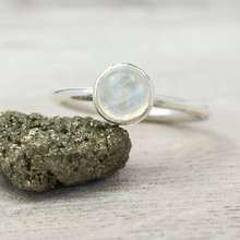 Load image into Gallery viewer, Alison Moore Silver Gemstone Ring - 6mm Moonstone
