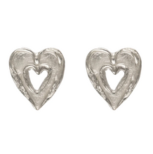 Load image into Gallery viewer, Alison Moore Silver Double Heart Studs
