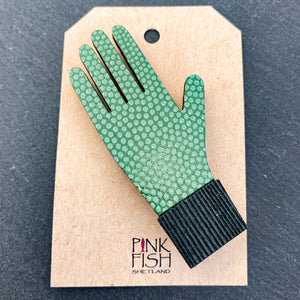 Pink Fish Painted Glove Brooch