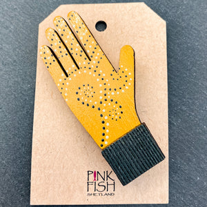 Pink Fish Painted Glove Brooch