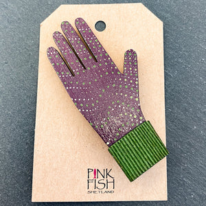 Pink Fish Painted Glove Brooch