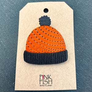 Pink Fish Painted Hat Brooch