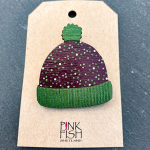 Pink Fish Painted Hat Brooch