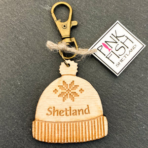 Pink Fish Shetland Star Hat Key Chain