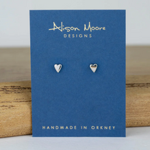 Load image into Gallery viewer, Alison Moore Tiny Silver Heart Studs
