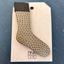 Load image into Gallery viewer, Pink Fish Painted Sock Brooch
