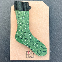 Load image into Gallery viewer, Pink Fish Painted Sock Brooch
