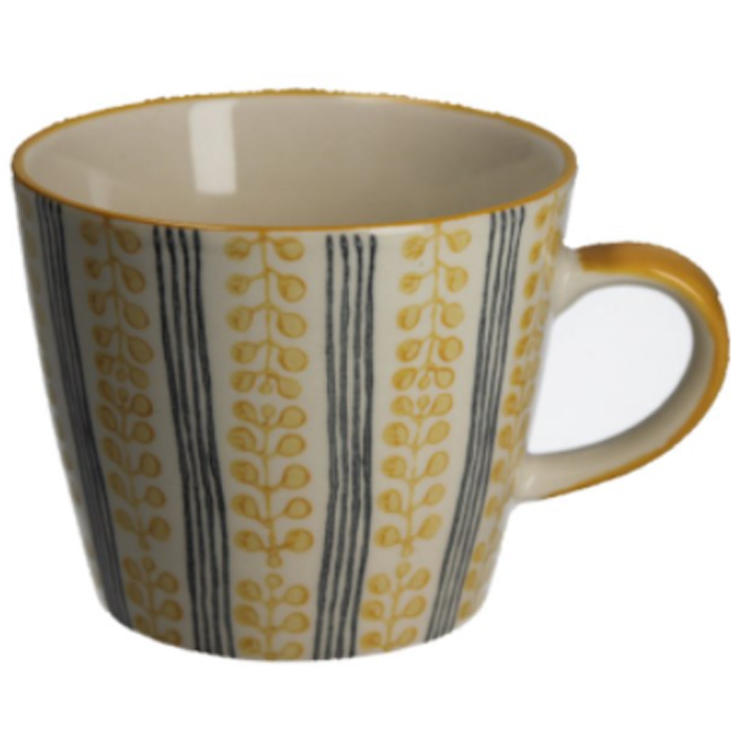 Gisela Graham Mustard Stripe Berry Mug