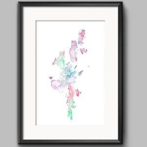 Sarah Leask A5 Print - Shetland Map - Multi
