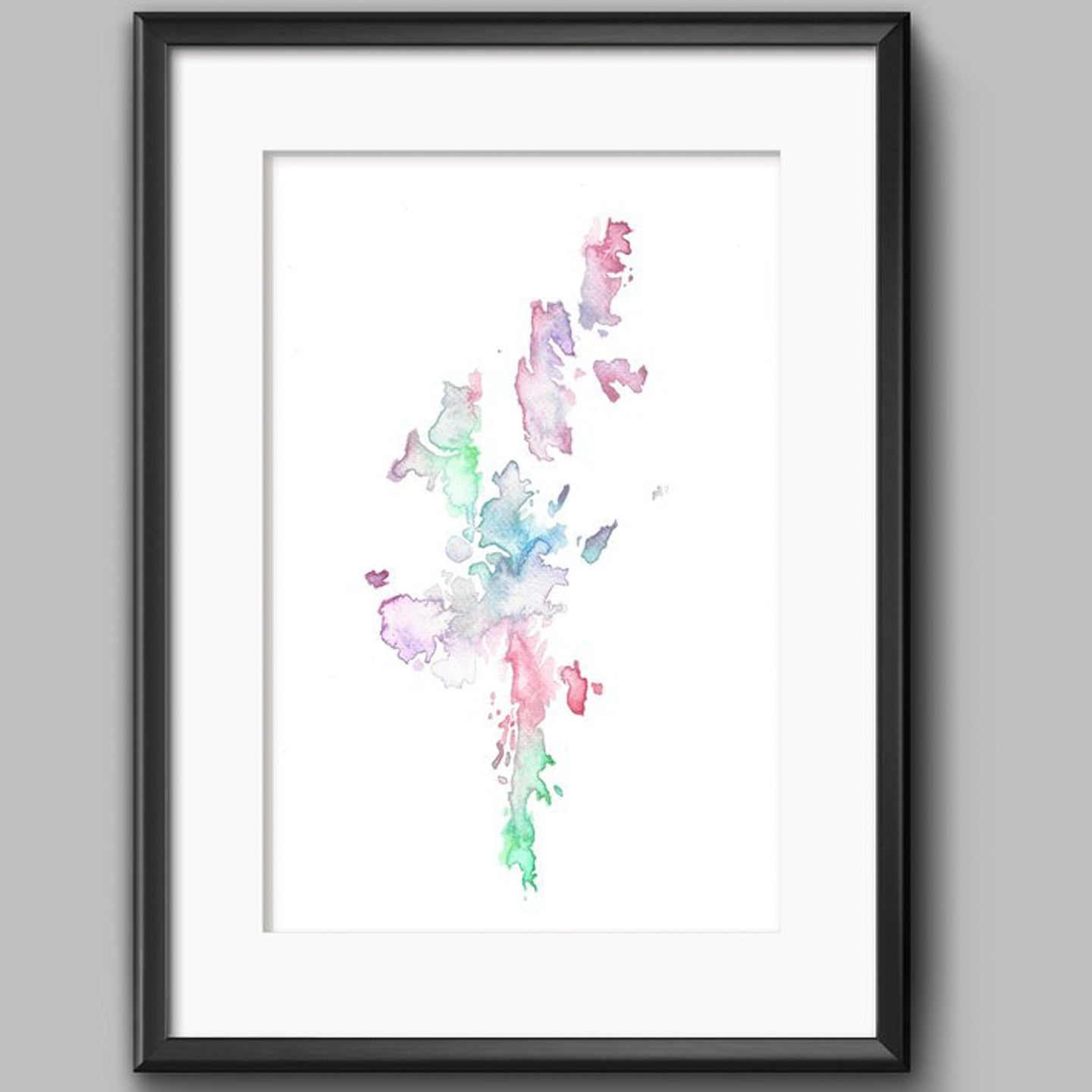Sarah Leask A5 Print - Shetland Map - Multi