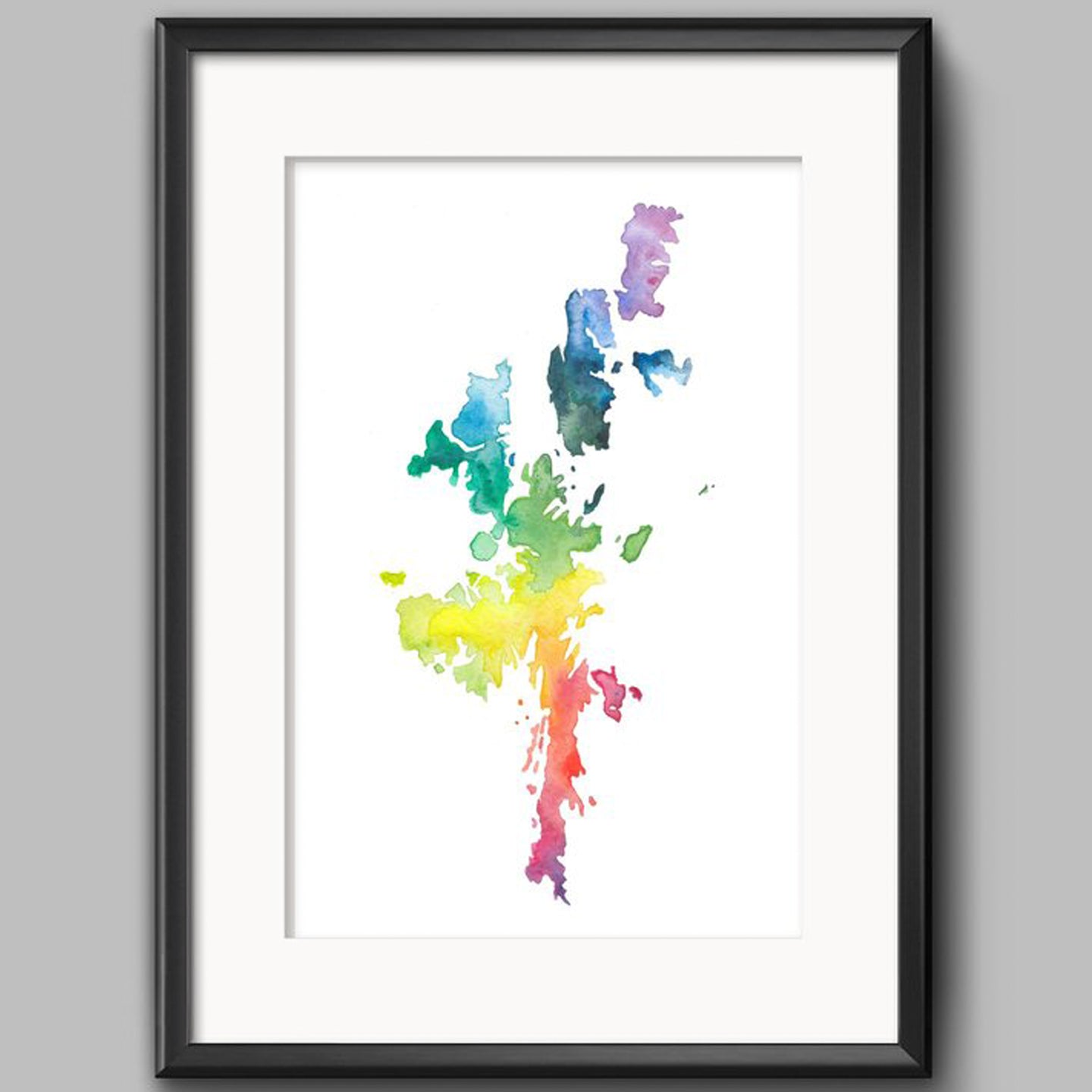 Sarah Leask Print - Shetland Map - Rainbow