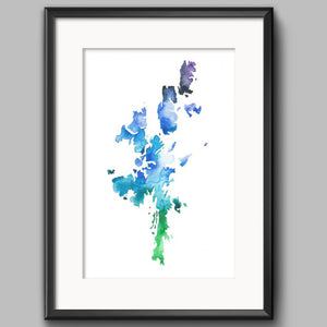 Sarah Leask Print - Shetland Map - Blue