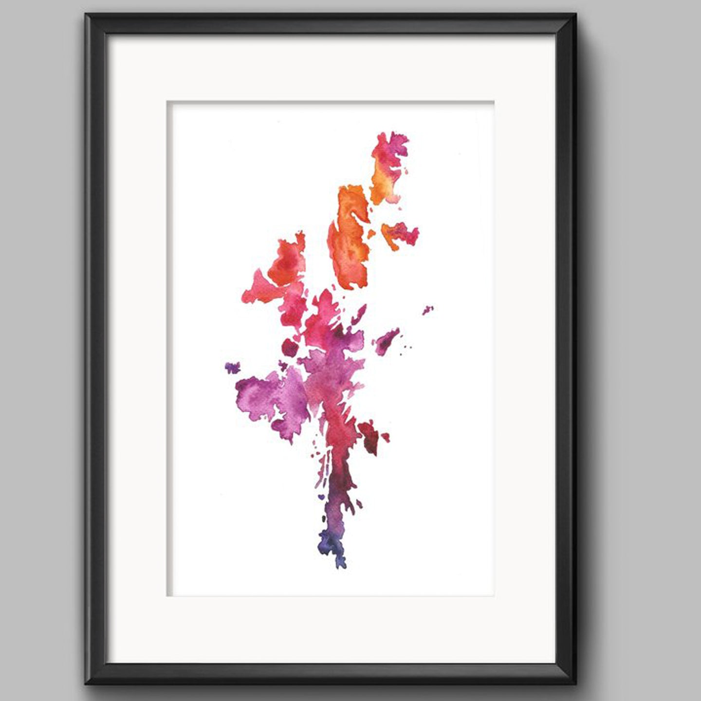 Sarah Leask A5 Print - Shetland Map - Pink