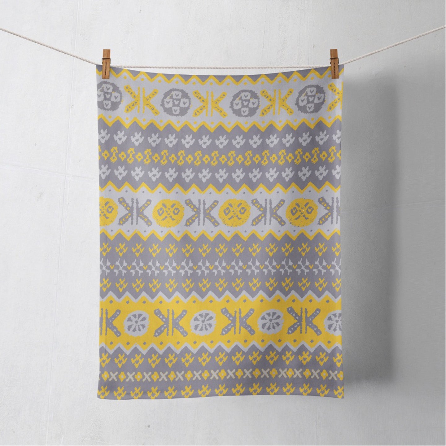 Julie Williamson Tea Towel Grannys FI - Yellow
